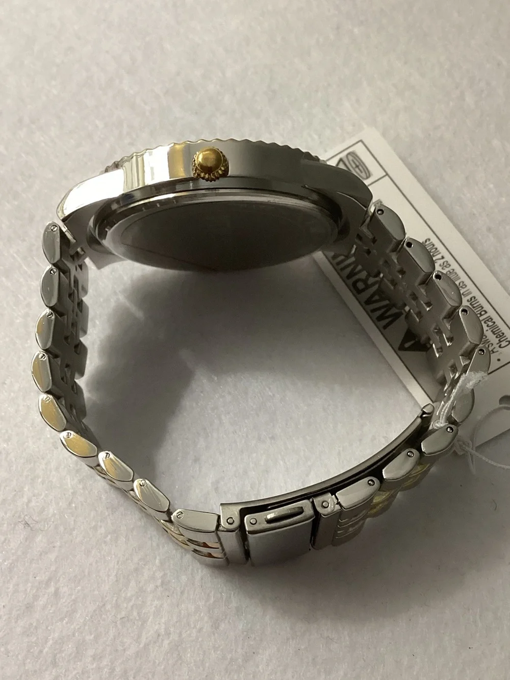 Steve Madden Coin Edge Two Tone Alloy Metal Watch 44mm